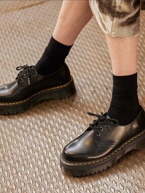 Dr. Martens Holly Platform Leather Oxford Shoes Black Women's US 7 EU 38